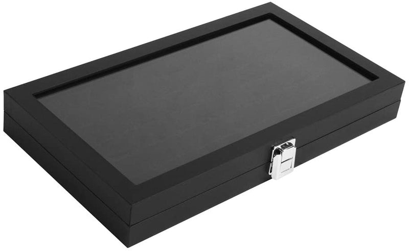 Black Velvet Ring Display Organizer Storage Box- 72 Ring Slots