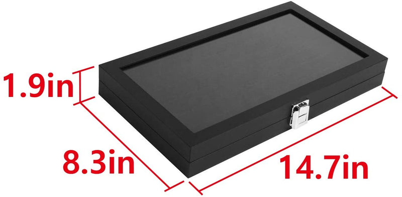 Black Velvet Ring Display Organizer Storage Box- 72 Ring Slots