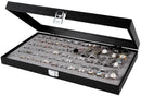 Gray Velvet Ring Display Organizer Storage Box- 72 Ring Slots