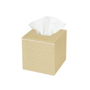 Gold Quilted Faux Leather Square Tissue Box Holder Cover