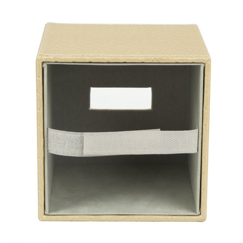 Gold Quilted Faux Leather Square Tissue Box Holder Cover
