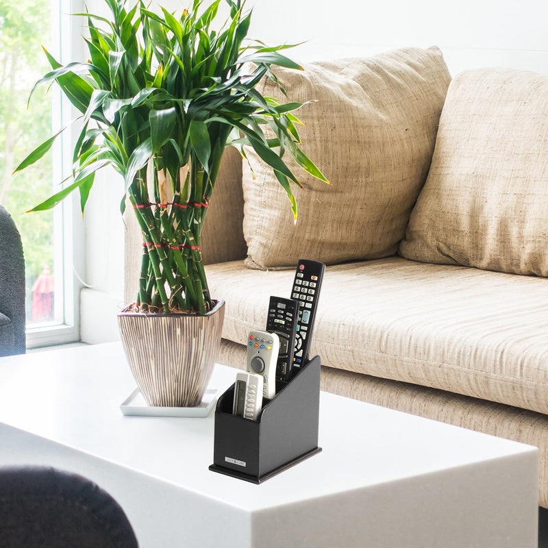 Leather Remote Control Holder with 3 Compartments
