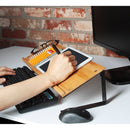 Wide Wooden Tablet, Book Stand for Desk with Black Metal Legs