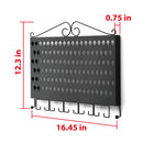 Black Wall Mount Jewelry Organizer with 117 Holes & 12 Hooks