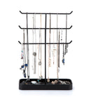 3 Tier Black Metal Jewelry Display Treer Stand with Tray Storage