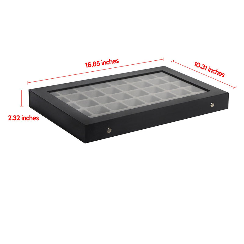 40 Compartments Jewelry Display Storage Box with Acrylic Cover
