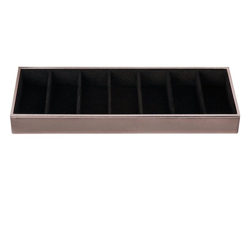 7 Compartment Silver Leather Sunglass Organizer