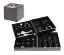 Set of 4 Stackable Jewelry Tray Box with Acrylic Lid