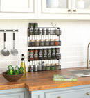 Set of 2 Wall Mount Spice Bottle Rack (2 Tier)