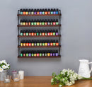 5 Tier Wall Mount Black Metal and Wood Essential Oil Organizer