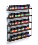 5 Tier Wall Mount Black Metal and Wood Essential Oil Organizer