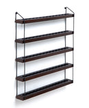 5 Tier Wall Mount Black Metal and Wood Essential Oil Organizer