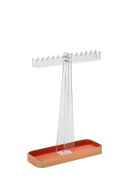 Acrylic Jewelry Tree Stand Organizer with Metal Tray