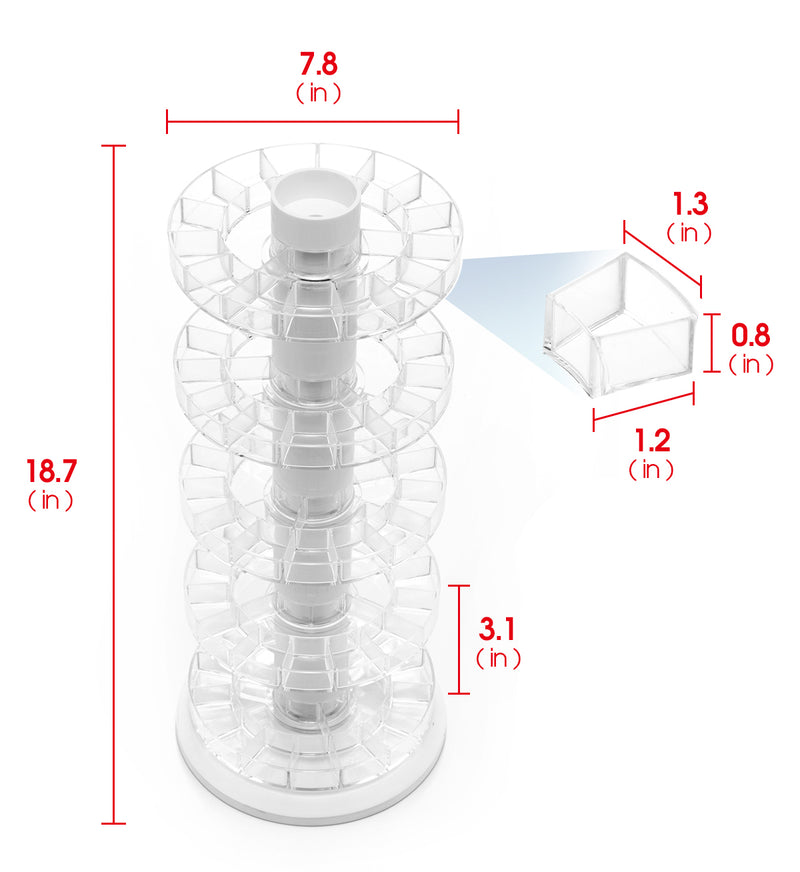 5 Tier Rotating Essential Oil Display Stand for 75 Bottles