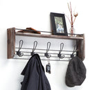 Wall Mounted Coat Rack Shelf with 5 Hooks