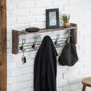 Wall Mounted Coat Rack Shelf with 5 Hooks