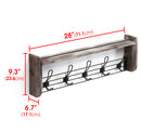 Wall Mounted Coat Rack Shelf with 5 Hooks