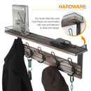 Rustic Coat Rack Wall Mounted Shelf with 5 Hooks