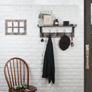 Rustic Coat Rack Wall Mounted Shelf with 5 Hooks