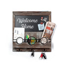 Wall Mount Mail Organizer with Chalkboard & 3 Double Key Hooks