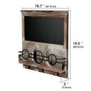 Wall Mount Mail Organizer with Chalkboard & 3 Double Key Hooks