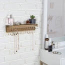 Wall Mount Jewelry Organizer with 30 Gold Metal Hooks