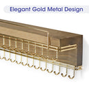 Wall Mount Jewelry Organizer with 30 Gold Metal Hooks