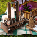 Rustic Wood BBQ Tabletop Organizer Caddy