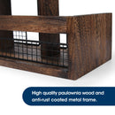 Rustic Wood BBQ Tabletop Organizer Caddy