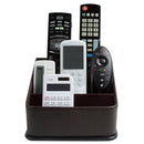 Leather Remote Control Holder with 3 Compartments (Brown)
