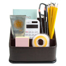 Leather Remote Control Holder with 3 Compartments (Brown)