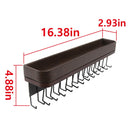 Wall Mount Jewelry Organizer with 25 Hooks and Shelf (Brown)