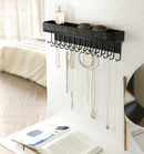 Wall Mount Jewelry Organizer with 25 Hooks and Shelf (Black)