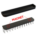 Wall Mount Jewelry Organizer with 25 Hooks and Shelf (Black)