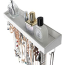 Hanging Jewelry Organizer with 23 Hooks and Shelf (White)