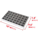 40 Comparment Stackable Synthetic Leather Jewelry Tray (White)
