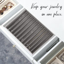 11 Necklace Comparments Stackable Synthetic Leather Jewelry Tray (White)