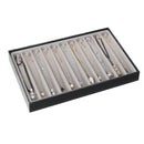 11 Necklace Comparments Stackable Synthetic Leather Jewelry Tray (Black)