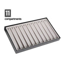 11 Necklace Comparments Stackable Synthetic Leather Jewelry Tray (Black)