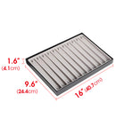 11 Necklace Comparments Stackable Synthetic Leather Jewelry Tray (Black)