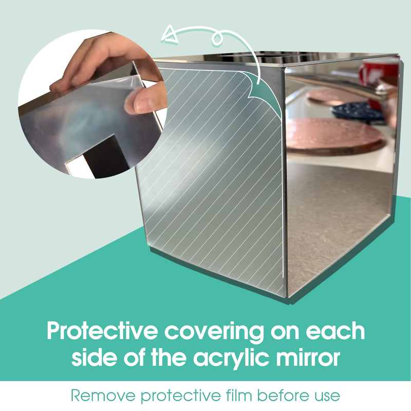 Acrylic Mirror Square Tissue Box Holder Cover