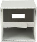 Silver Quilted Faux Leather Square Tissue Box Holder Cover