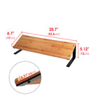 Wide Wooden Tablet, Book Stand for Desk with Black Metal Legs