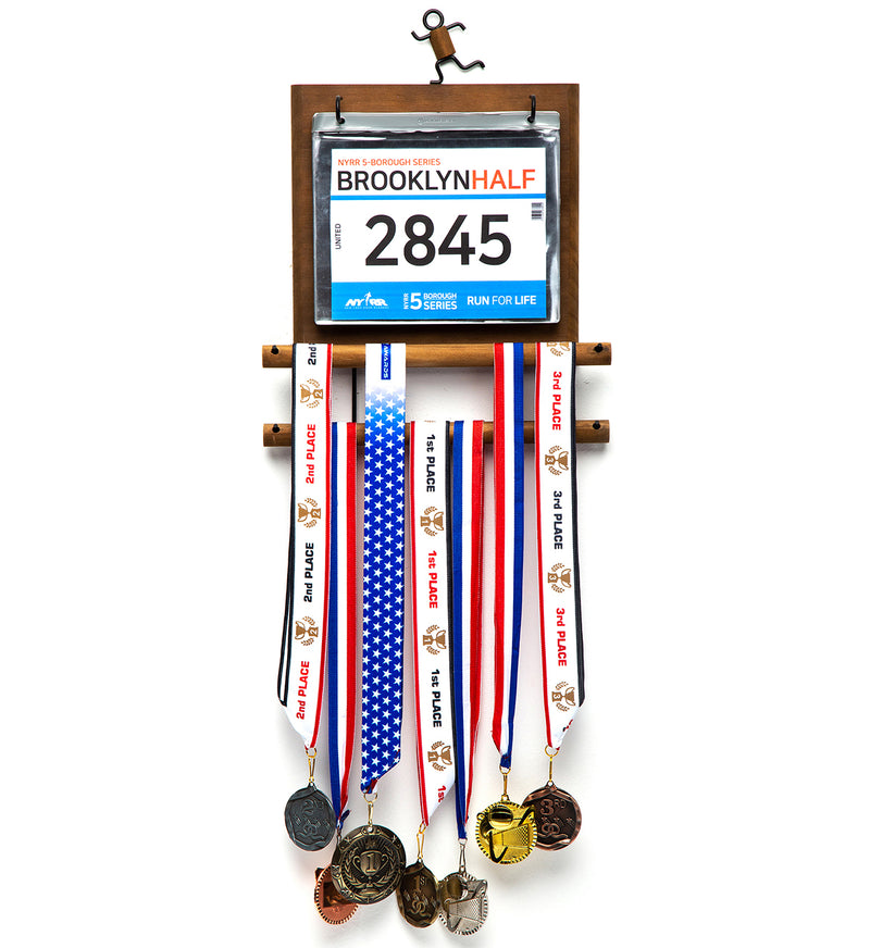 Race Medal Display Wall Mounted Medal Hanger Running Bib and Medal
