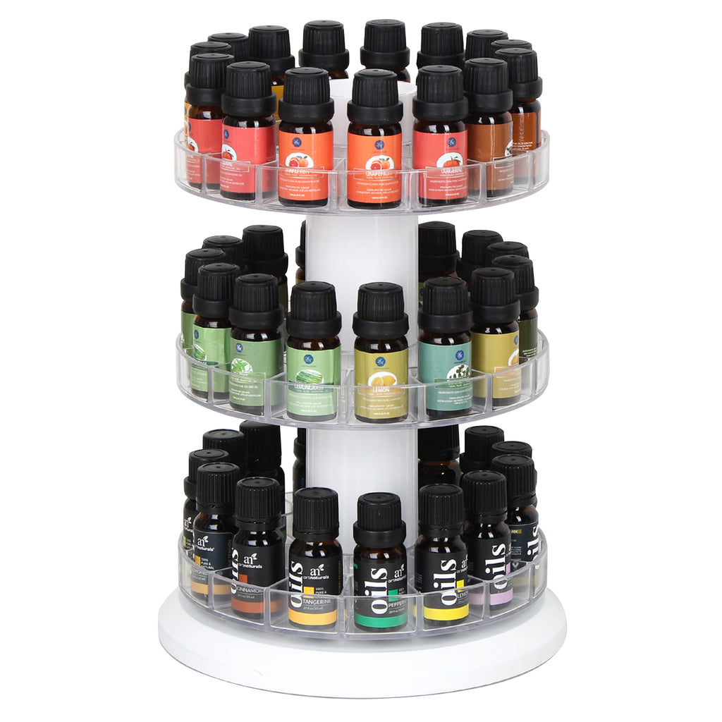 5 Tier Rotating Essential Oil Display Stand for 75 Bottles – J