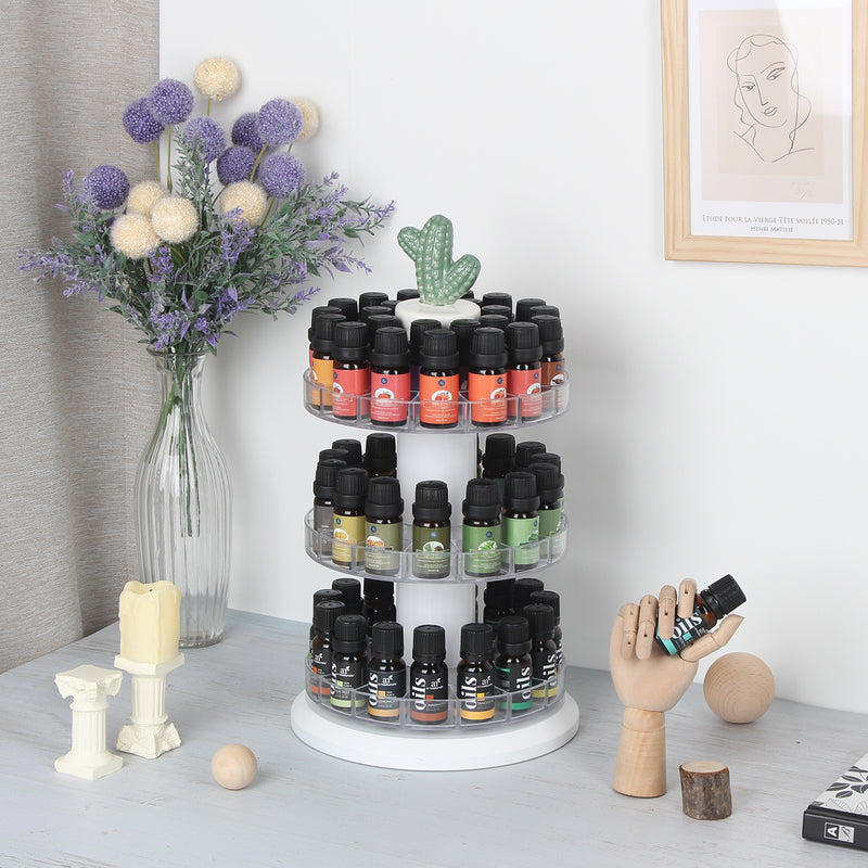 Essential Oil Holder Display 8 Tier Wooden Rotating Storage Display Stand  USA