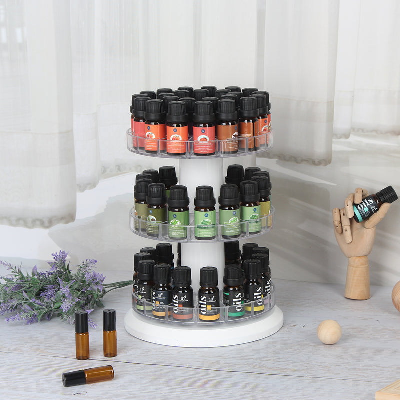Essential Oil Holder Display 8 Tier Wooden Rotating Storage Display Stand  USA