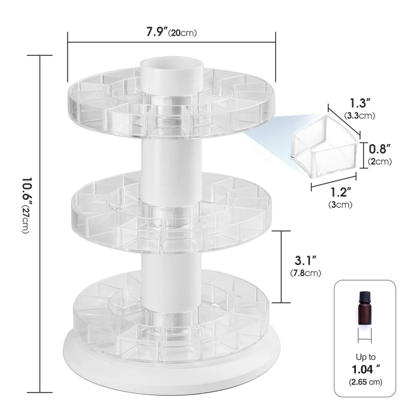 3 Tier Rotating Essential Oil Display Stand for 45 Bottles