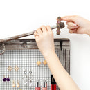 Rustic Jewelry Organizer with Wall Mesh Earring Holder