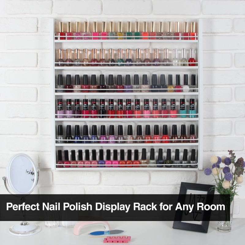 ERYTLLY Nail Polish Organizer Wall Mounted Acrylic Rack